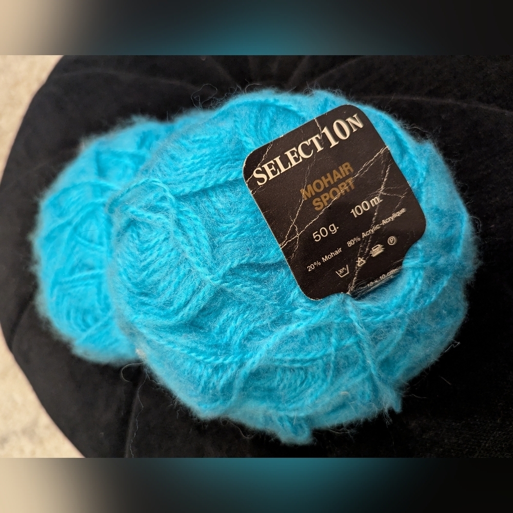 Yarn Select10N Mohair Sport Acrylic Blend Turquoise Blue Lot Of 2 Skiens